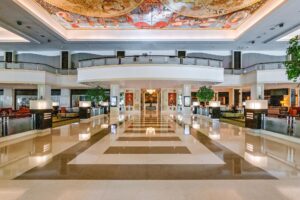 Waterfront Cebu City Hotel and Casino exterior view in Cebu City, Philippines.